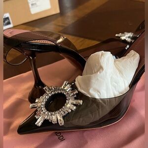 Chic Black Heels with Crystal Detail